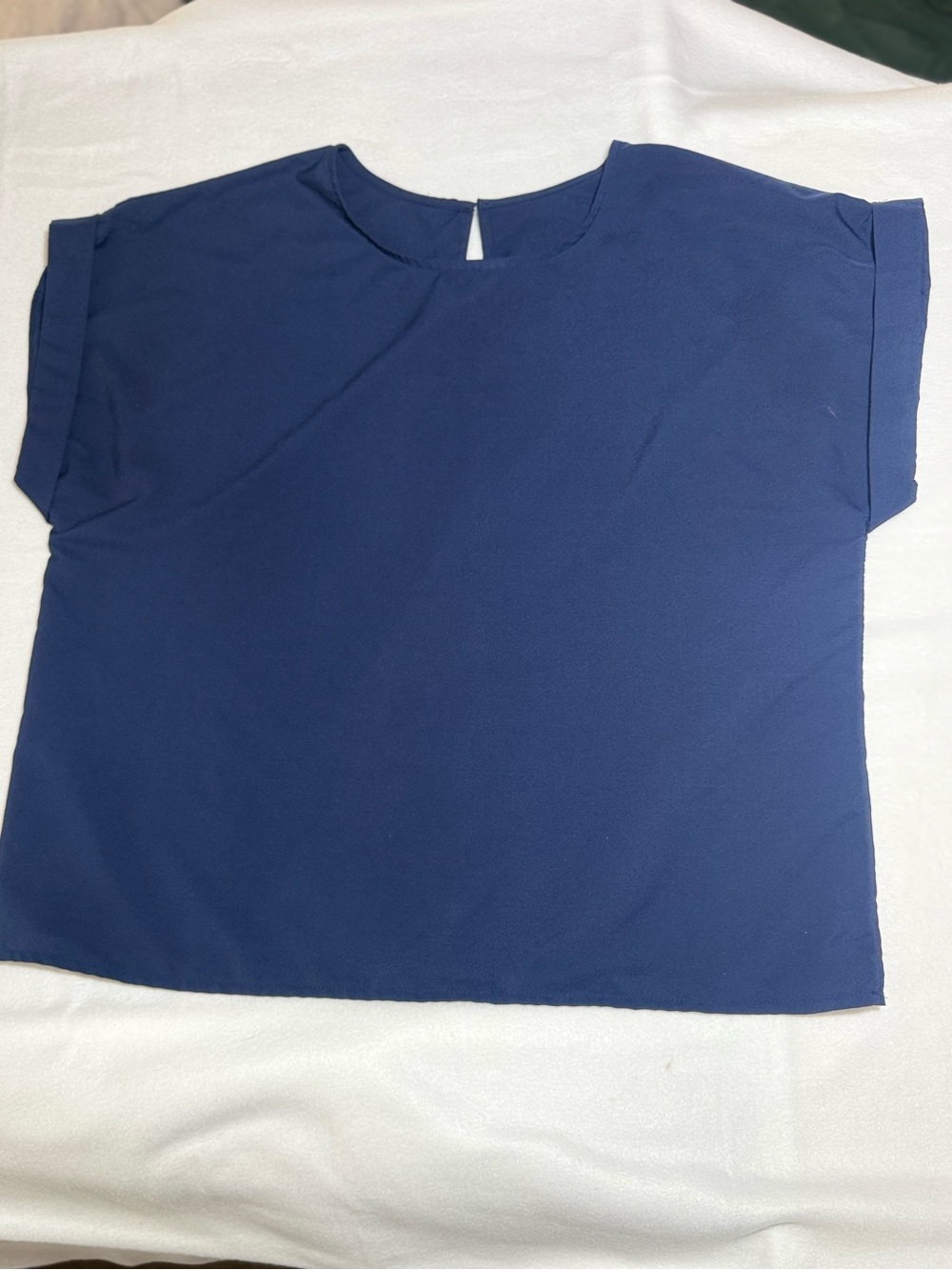 Emery Rose Plus Navy Blue Batwing Sleeve Blouse Casual Top